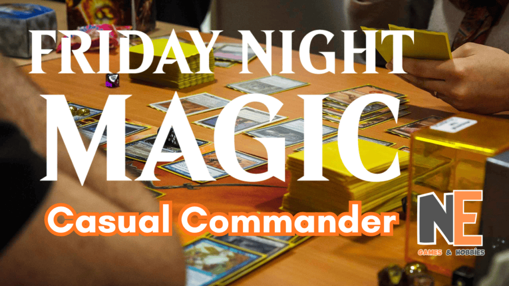 Group playing Magic: The Gathering at Friday Night Magic event.