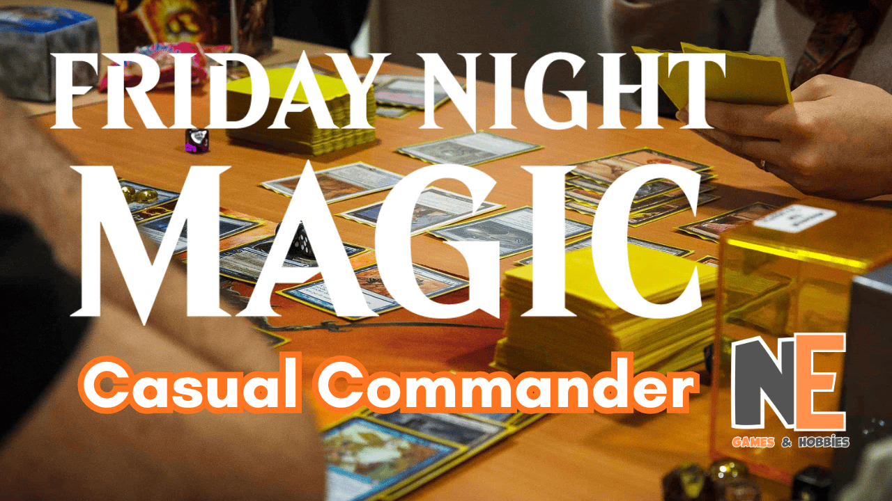 Group playing Magic: The Gathering at Friday Night Magic event.